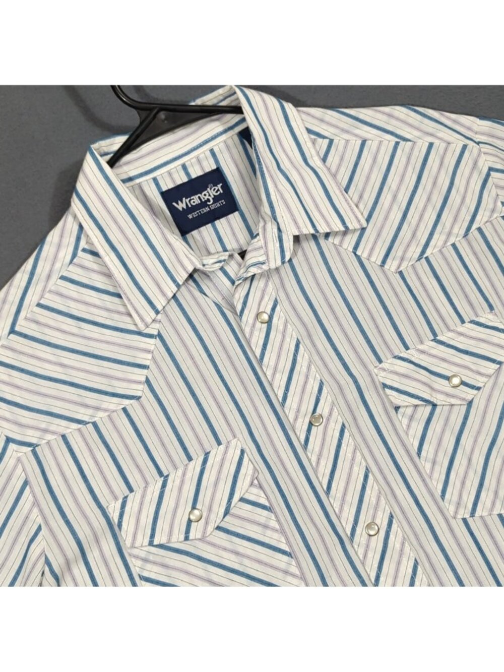 Wrangler VTG Pearl Snap Shirt Men's L Multicolor Striped Western Long Sleeve